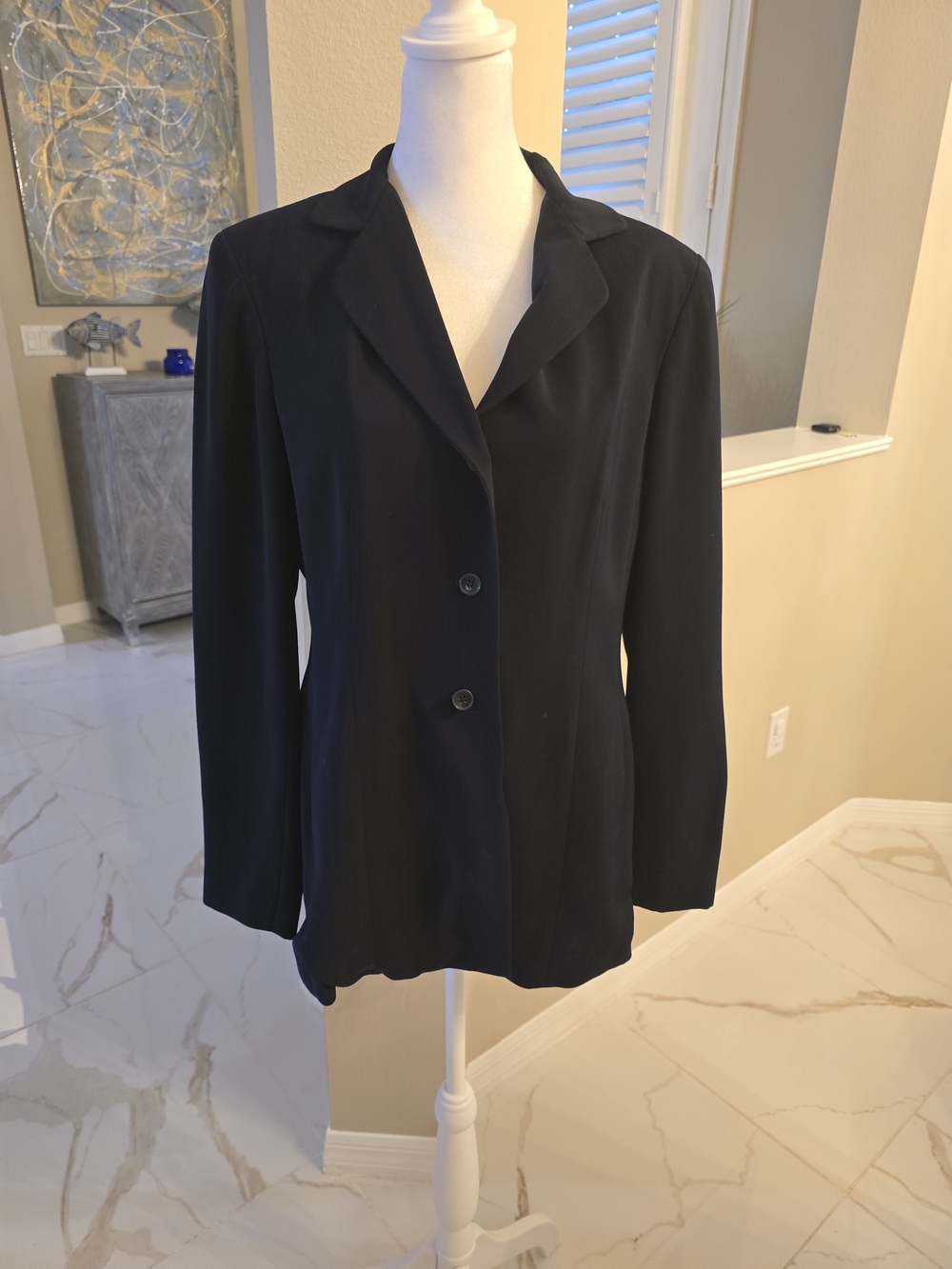 INC International Concepts Black Two-Button Women's Blazer